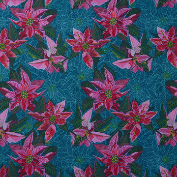 Cozy Christmas - Poinsettia Flourish Yardage