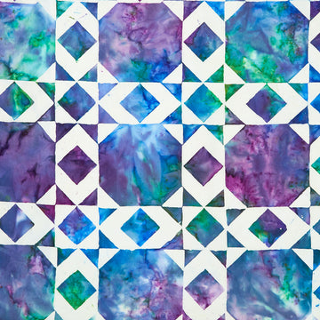 Quilt Blocks - Quilt Block 3 Cheater Print Caribbean 108" Wide Yardage