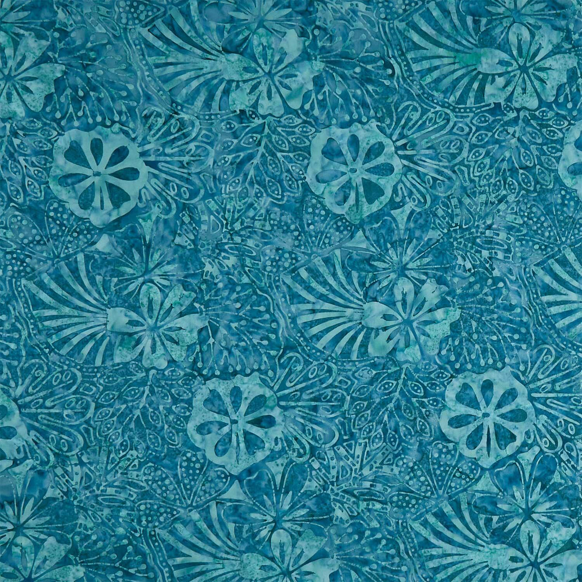 Monstera Deliciosa Batiks - Collage Teal Yardage