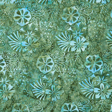 Monstera Deliciosa Batiks - Collage Olive Yardage