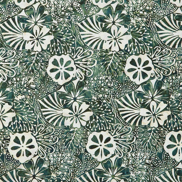 Monstera Deliciosa Batiks - Collage Forest Green Yardage