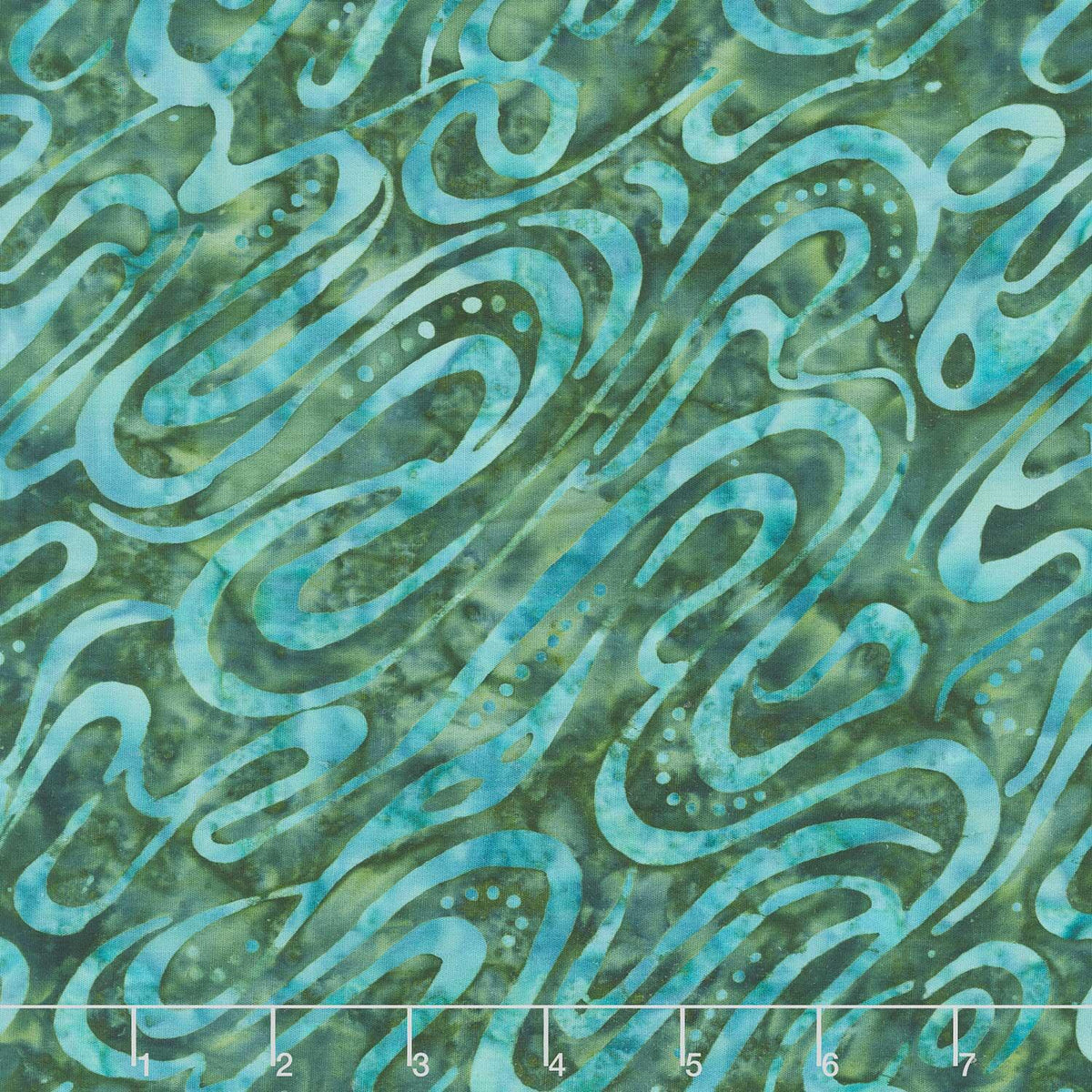 Monstera Deliciosa Batiks - Ripples Forest Green Yardage