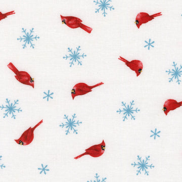 Holly Jolly - Cardinal Toss White Multi Yardage