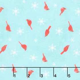 Holly Jolly - Cardinal Toss Turquoise Multi Yardage
