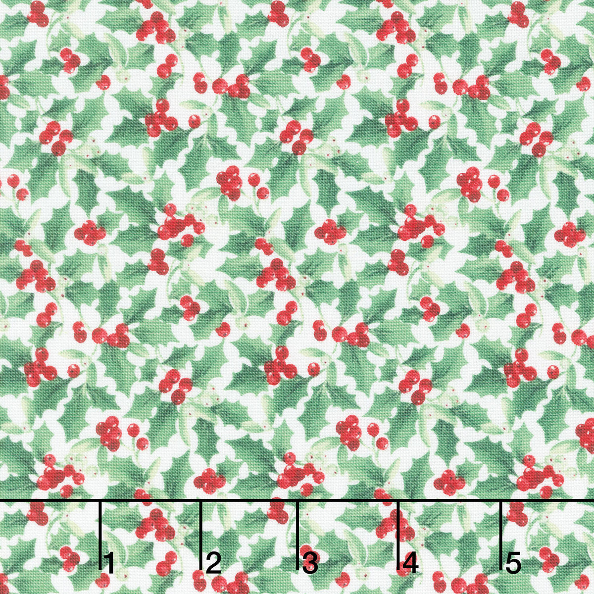 Barnyard Christmas - Holly White Multi Yardage