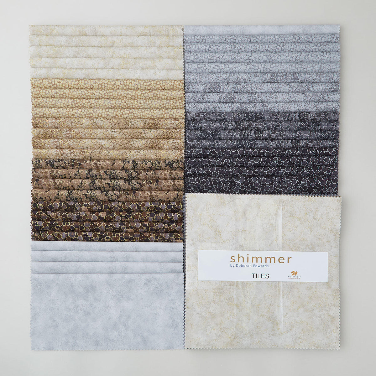 Shimmer - Desert Sand & City Fog Metallic Tiles