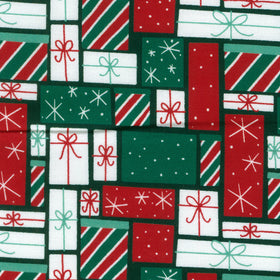 Nutcracker Whimsy - Packed Presents Red Green Yardage