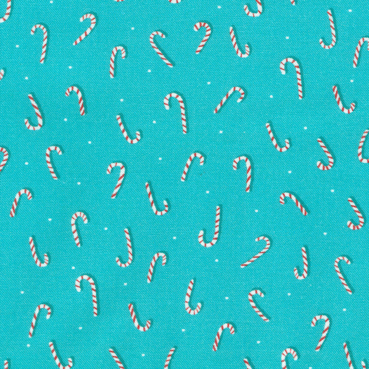 Nutcracker Whimsy - Candy Cane Toss Teal Yardage