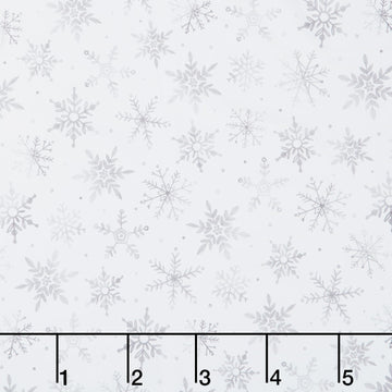 First Frost - First Snowfall Allover White Grey 108" Wide Backing