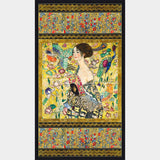Gustav Klimt - Lady with a Fan Gold Metallic Panel
