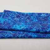 Jeweled Blossoms - Cobalt Floral Linework 2 Yard Cut