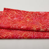 Jeweled Blossoms - Ruby Floral Linework 2 Yard Cut