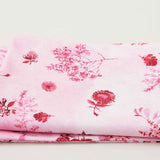Peony Bloom - Pink Tossed Stemmed Florals 2 Yard Cut