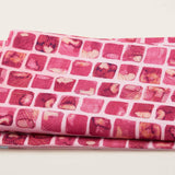 Peony Bloom - Fuchsia Rows of Squares 2 Yard Cut