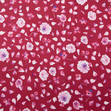 Peony Bloom - Raspberry Florals and Petals 2 Yard Cut