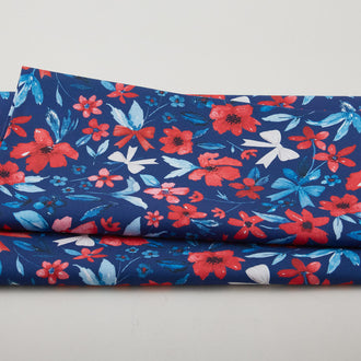 Petal Parade - Navy Mixed Floral 2 Yard Cut