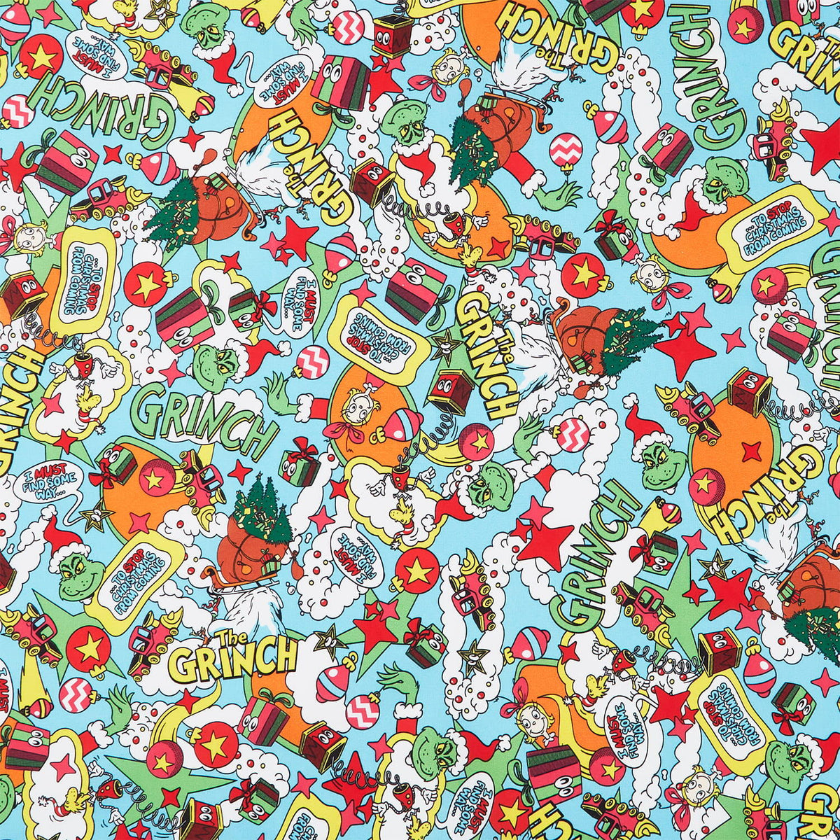 How the Grinch Stole Christmas - Comic Grinch Holiday Yardage