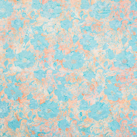 Artisan Batiks - Sweet Blossoms Large Flowers Turquoise Yardage
