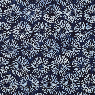 Artisan Batiks - Kasuri Large Flowers Indigo Yardage
