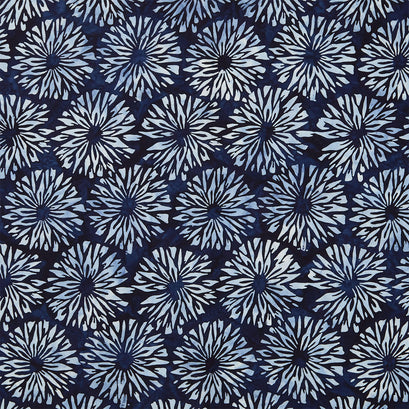 Artisan Batiks - Kasuri Large Flowers Indigo Yardage