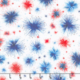 Stars and Stripes - Red and Blue Fireworks Celebration Yardage