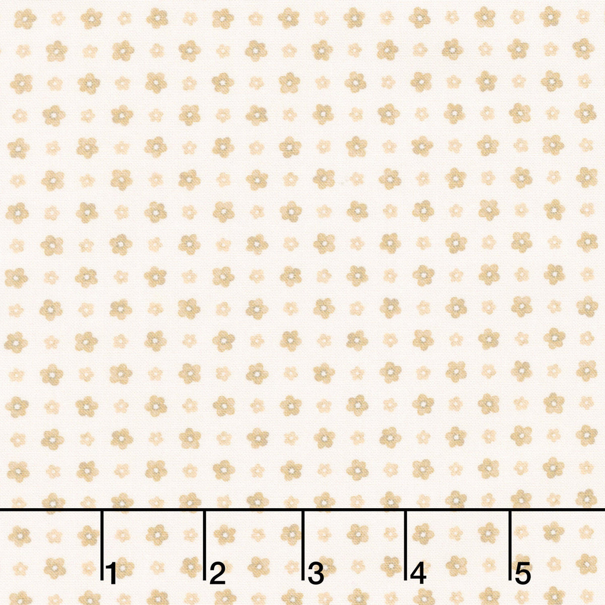 Fabric Market - Small Flower Grid Natural Yardage