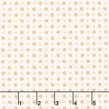 Fabric Market - Small Flower Grid Natural Yardage