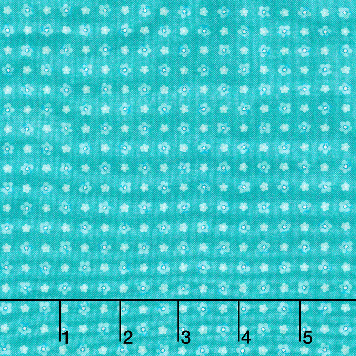 Fabric Market - Small Flower Grid Peacock Yardage