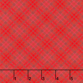 Fabric Market - Diagonal Plaid Burgundy Yardage