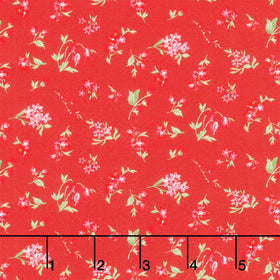 Fabric Market - Tossed Flower Sprigs Apple Yardage