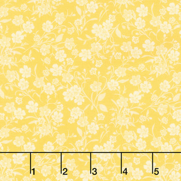 Fabric Market - Tonal Stemmed Florals Pineapple Yardage