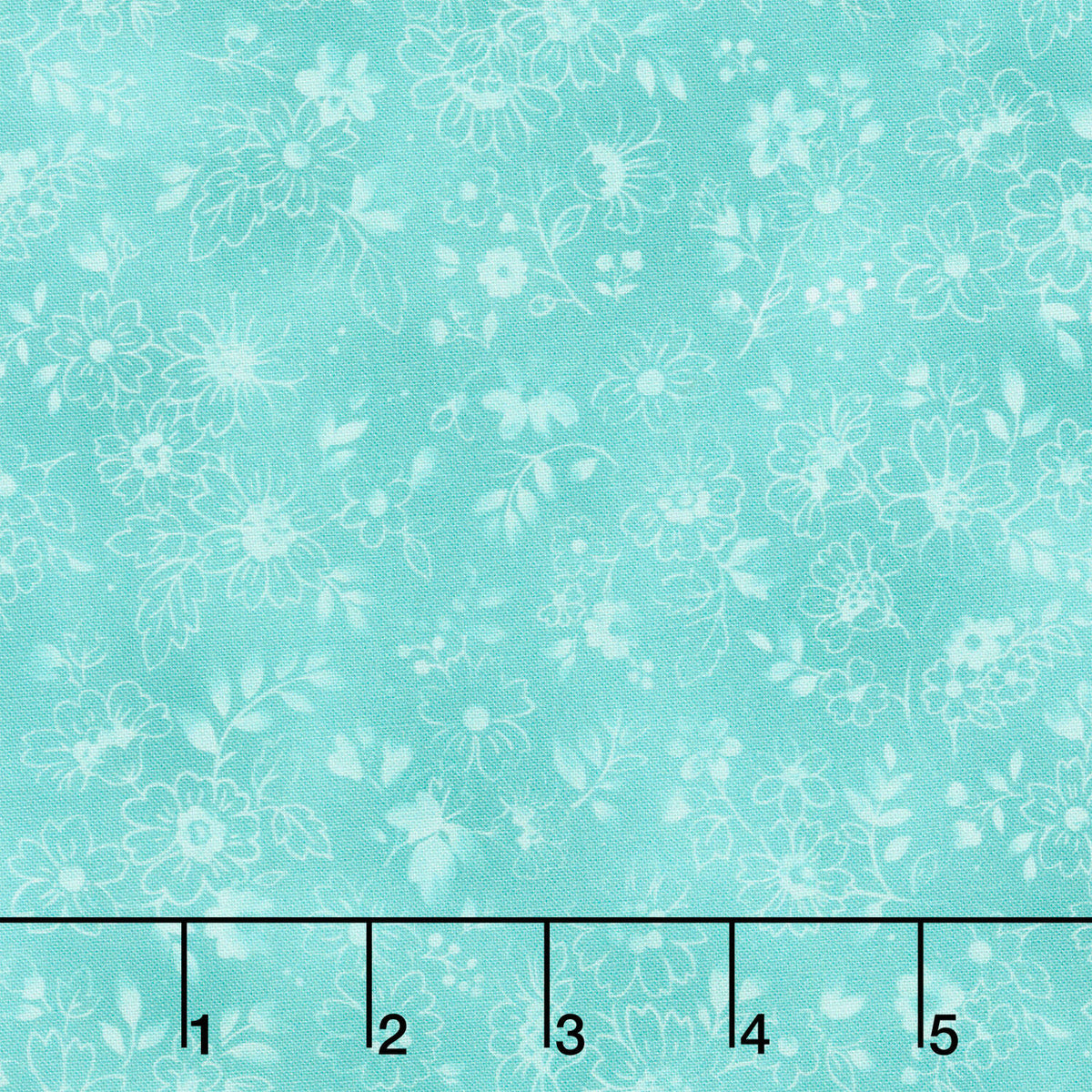Fabric Market - Tonal Florals Turquoise Yardage