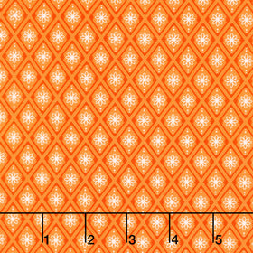 Fabric Market - Diamond Flower Orange Yardage