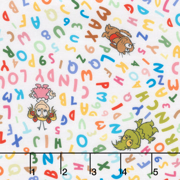 Little Grinch - Tossed Alphabet Grinch Max Cindy Lou Multi Yardage