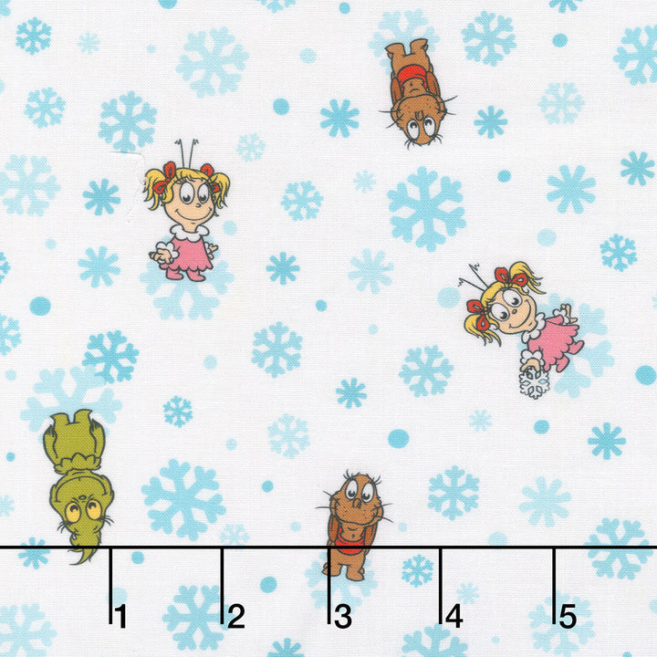 Little Grinch - Snowflakes Grinch Max Cindy Lou White Yardage
