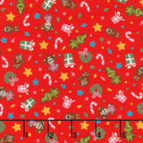 Little Grinch - Tossed Christmas Motifs Grinch Max Cindy Lou Red Yardage