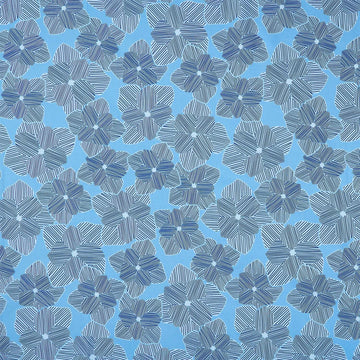 Drift Into Blue - Large Flowers Azure Yardage