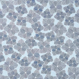 Drift Into Blue - Large Flowers Chambray Yardage