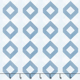 Drift Into Blue - Geometric Stripe White Yardage