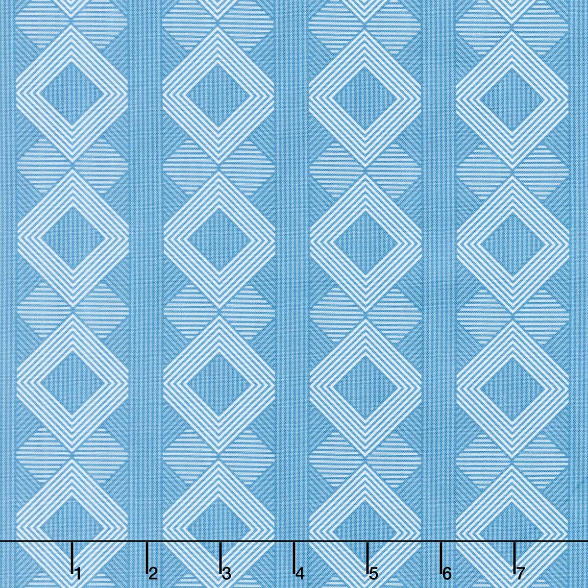 Drift Into Blue - Geometric Stripe Denim Yardage