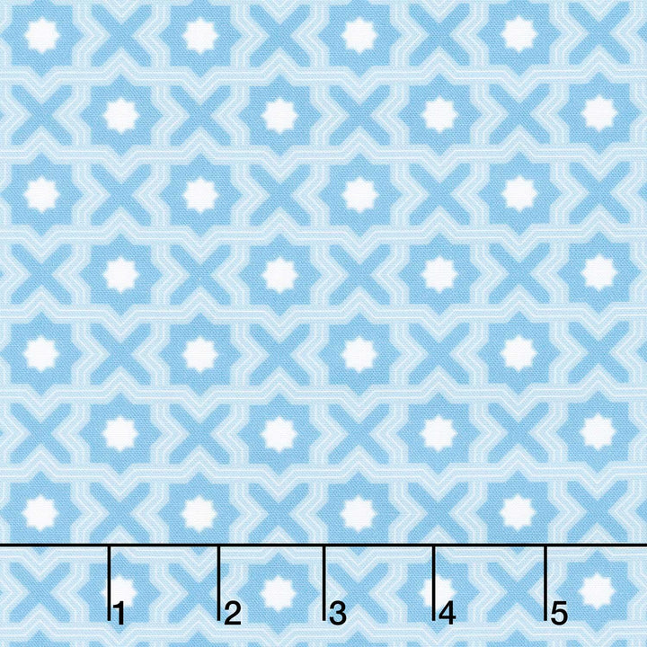 Drift Into Blue - Tiles Azure Yardage