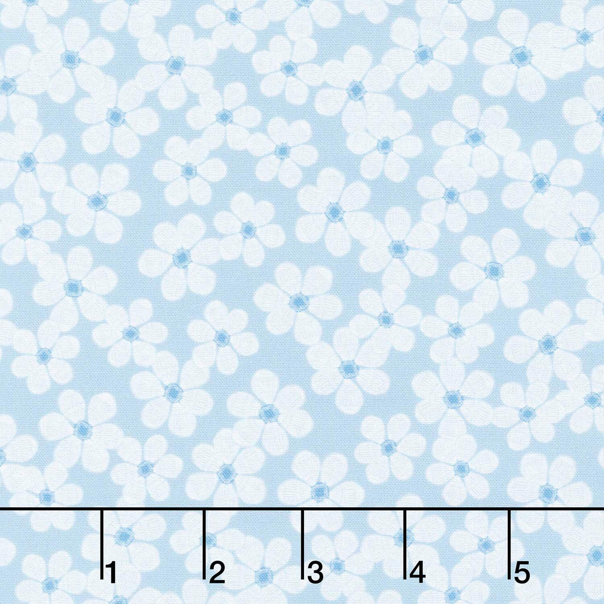 Drift Into Blue - Tossed Small Flowers Sky Yardage