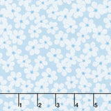 Drift Into Blue - Tossed Small Flowers Sky Yardage
