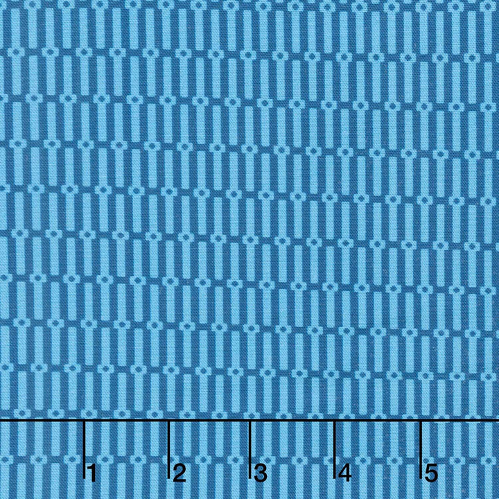 Drift Into Blue - Geo Design Denim Yardage