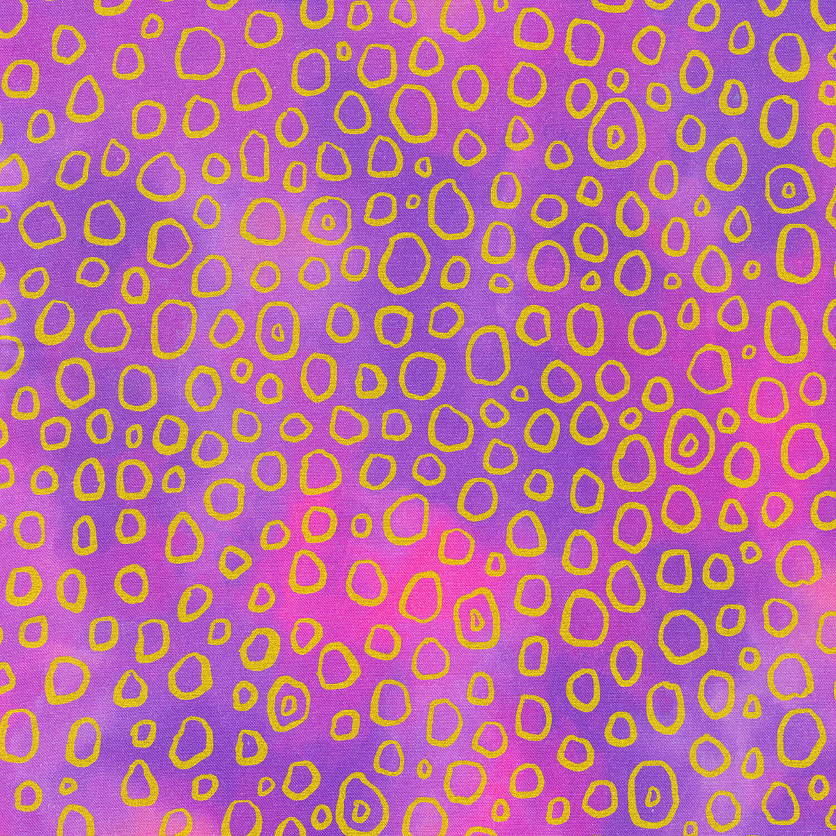 Chromaticity - Circles Fuchsia Metallic Yardage