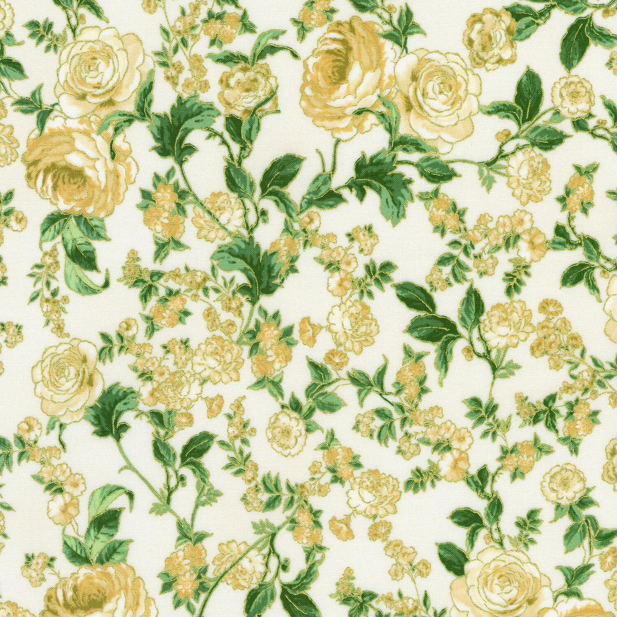 Decadent Garden - Roses Cream Yardage