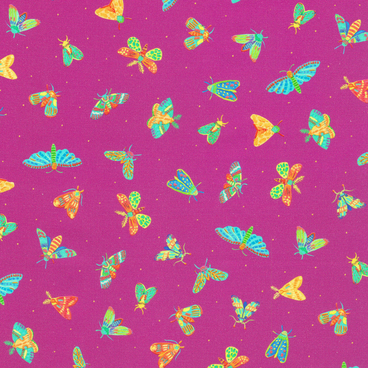 Garden Lights - Butterflies Fuchsia Yardage