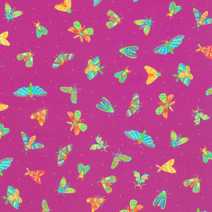 Garden Lights - Butterflies Fuchsia Yardage