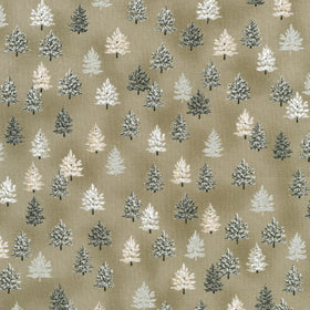 Holiday Charms - Trees Taupe Yardage