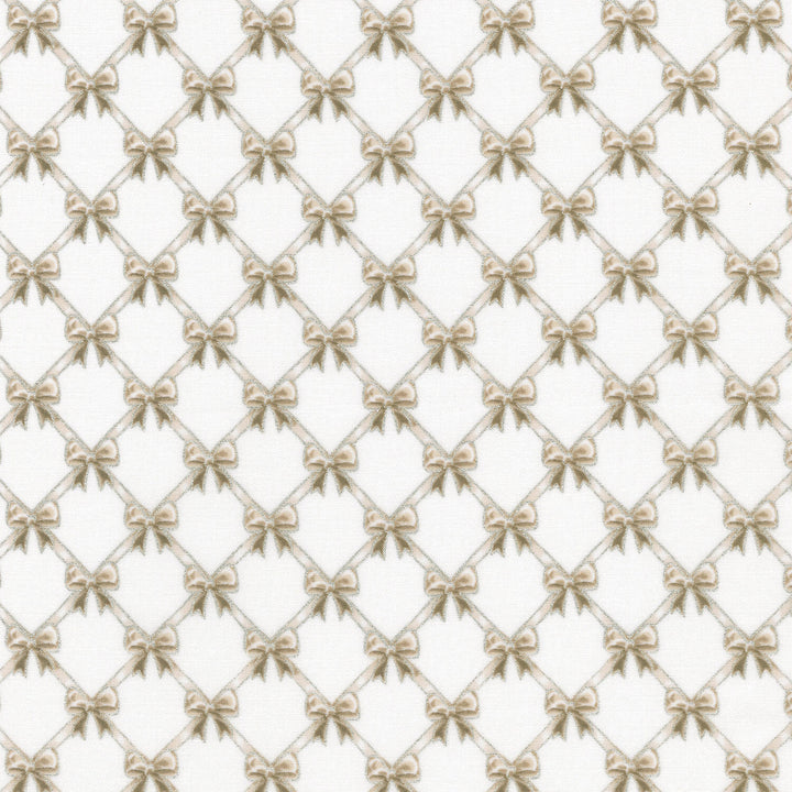 Holiday Flourish - Festive Finery Bows Blanc Yardage
